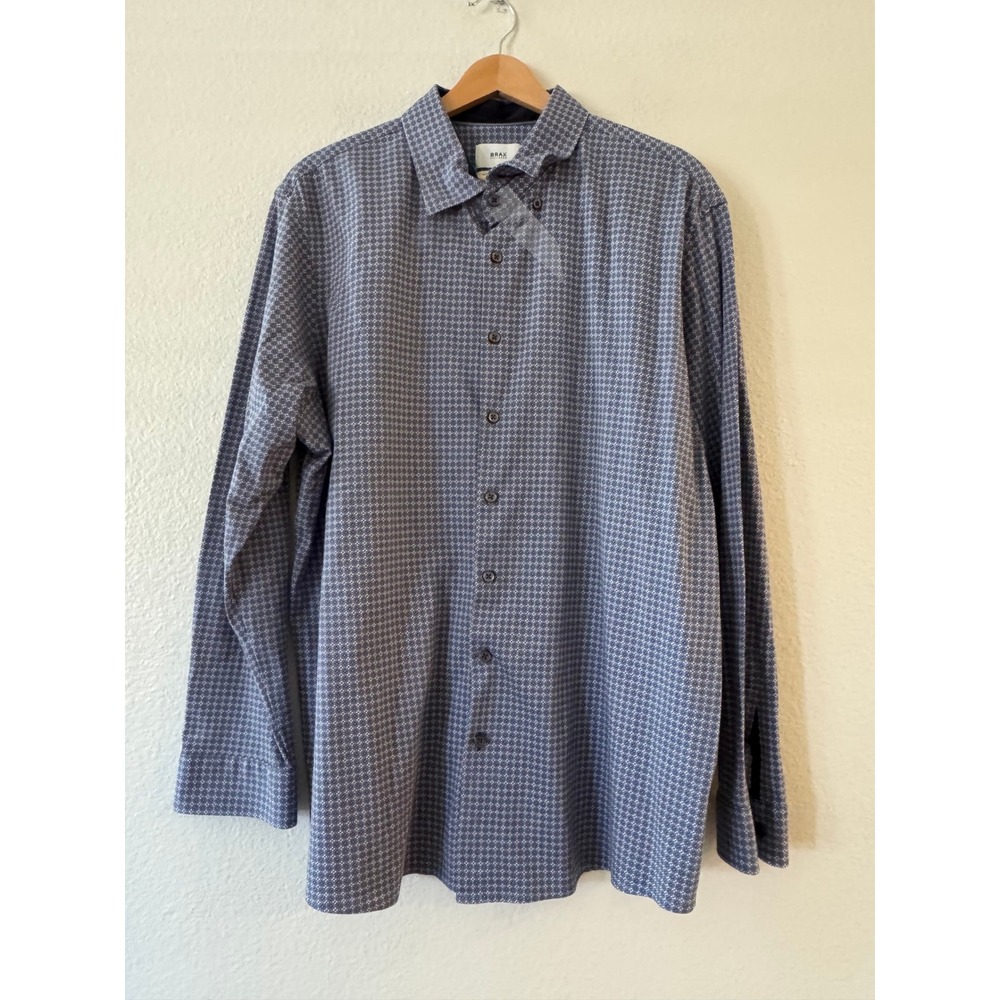 Brax Daniel J Shirt Hi-Flex Easy Care Modern Fit XL Blue Geometric Print Exc‎